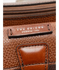 THE BRIDGE BIAGIO Ri&ntilde;onera de cuero marr&oacute;n 14/rutenio paladio - Bolsos Mujer - 3