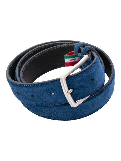 BASIC Cintur&oacute;n de piel con logotipo grabado en relieve azul claro - Cinturones