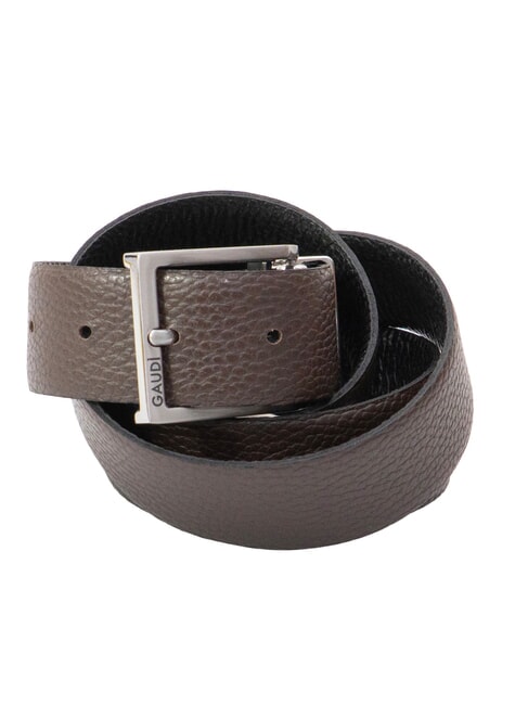 CERVO Cintur&oacute;n de cuero negro/marr&oacute;n oscuro - Cinturones