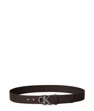 CALVIN KLEIN CK HARDWARE Cintur&oacute;n de cuero ck marr&oacute;n oscuro - Cinturones - 2