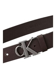 CALVIN KLEIN CK HARDWARE Cintur&oacute;n de cuero ck marr&oacute;n oscuro - Cinturones - 3