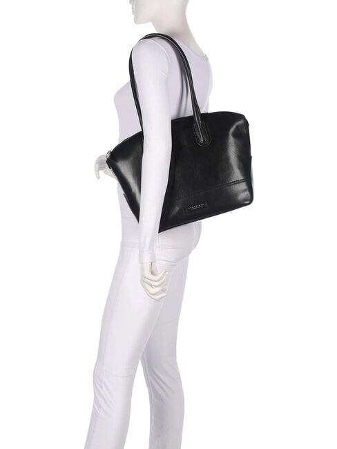 IOLANDA Bolso de hombro de piel para compras Oro negro - Bolsos Mujer