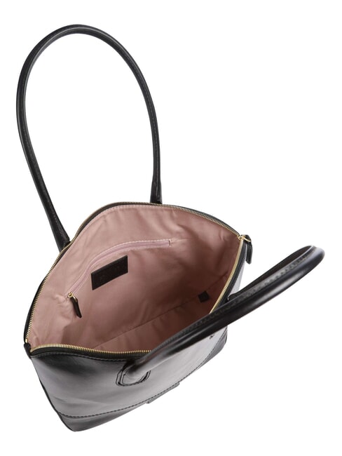 IOLANDA Bolso de hombro de piel para compras Oro negro - Bolsos Mujer