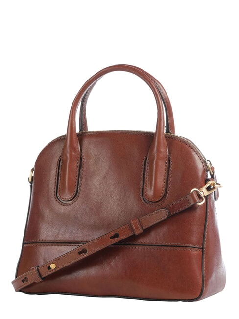 IOLANDA Bolso de mano con correa para el hombro, de piel. BROWN - Bolsos Mujer