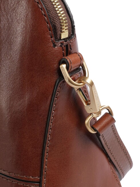 IOLANDA Bolso de mano con correa para el hombro, de piel. BROWN - Bolsos Mujer