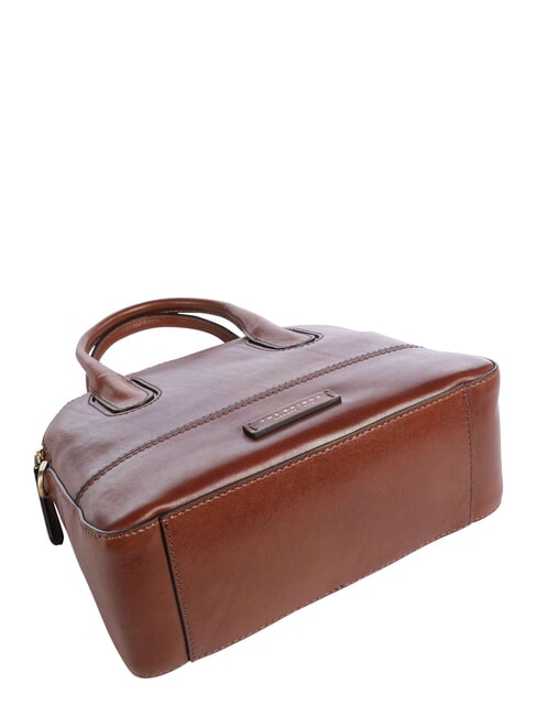 IOLANDA Bolso de mano con correa para el hombro, de piel. BROWN - Bolsos Mujer