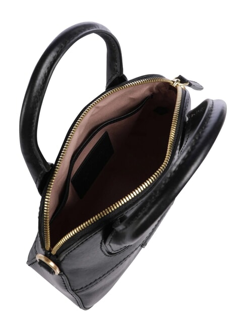 IOLANDA Minibolso de mano con correa para el hombro, de piel. Oro negro - Bolsos Mujer