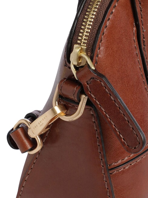 IOLANDA Minibolso de mano con correa para el hombro, de piel. BROWN - Bolsos Mujer