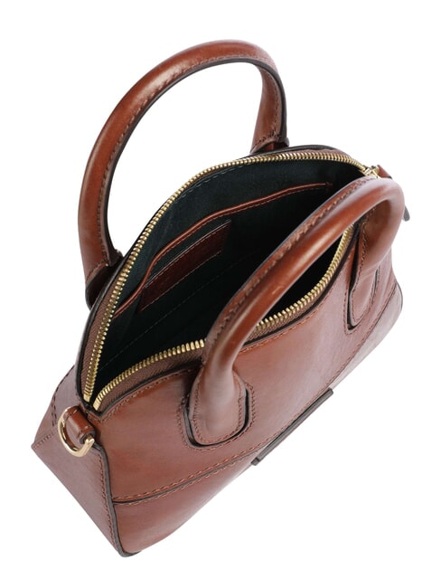 IOLANDA Minibolso de mano con correa para el hombro, de piel. BROWN - Bolsos Mujer