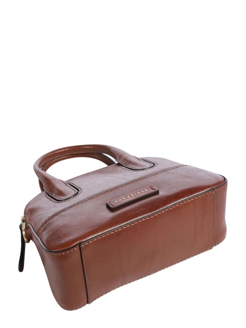 IOLANDA Minibolso de mano con correa para el hombro, de piel. BROWN - Bolsos Mujer