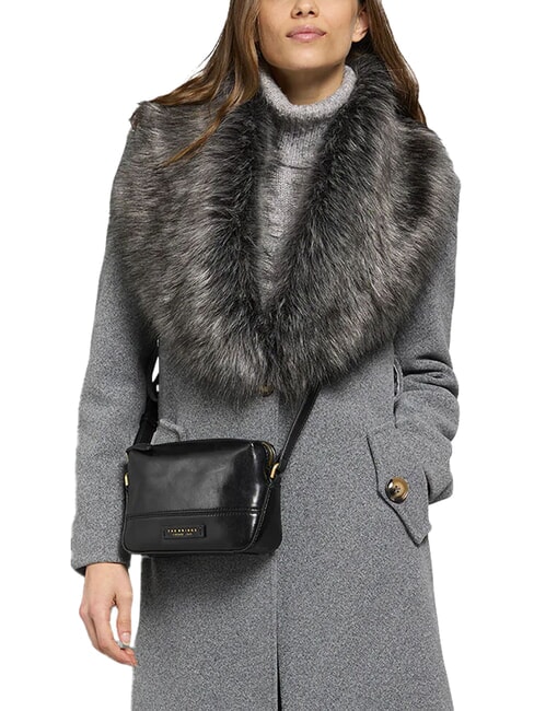 IOLANDA Minibolso de hombro, de piel. Oro negro - Bolsos Mujer