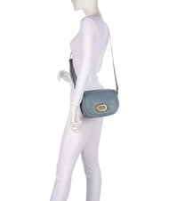 THE BRIDGE ILARIA Bolso de hombro de piel cer&uacute;leo con abb dorado - Bolsos Mujer - 6