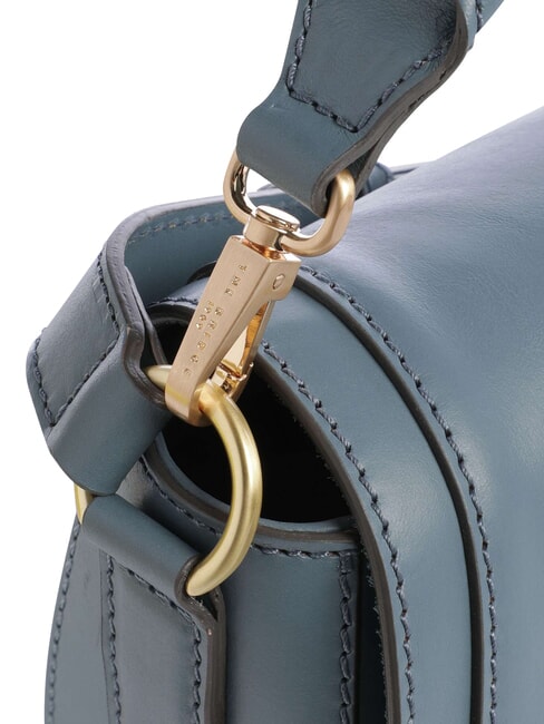 ILARIA Bolso de hombro de piel cer&uacute;leo con abb dorado - Bolsos Mujer