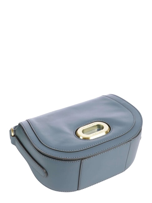 ILARIA Bolso de hombro de piel cer&uacute;leo con abb dorado - Bolsos Mujer