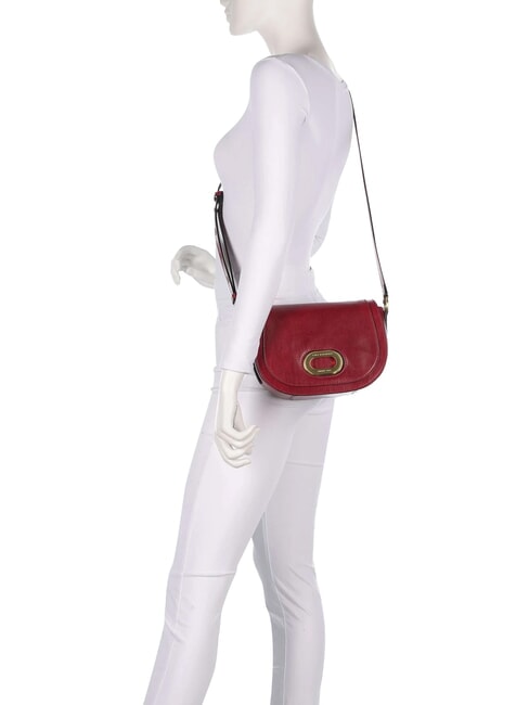 ILARIA Bolso de hombro de piel grosella / oro - Bolsos Mujer