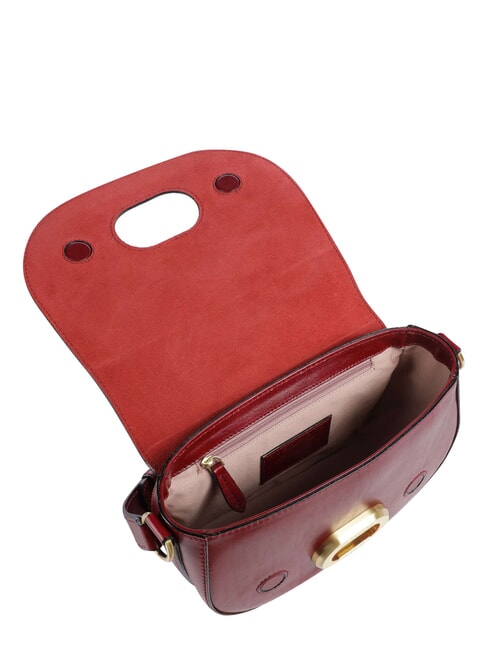 ILARIA Bolso de hombro de piel grosella / oro - Bolsos Mujer