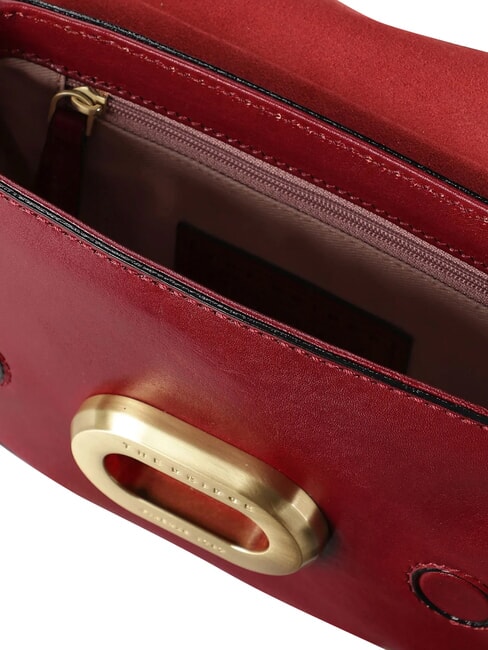 ILARIA Mini bolso de hombro de piel grosella / oro - Bolsos Mujer