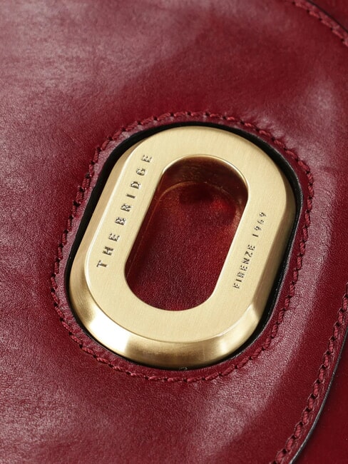 ILARIA Mini bolso de hombro de piel grosella / oro - Bolsos Mujer