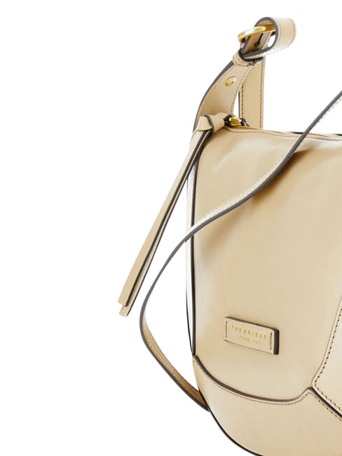 FEDORA Bolso bandolera de piel con solapa mantequilla ab. oro - Bolsos Mujer