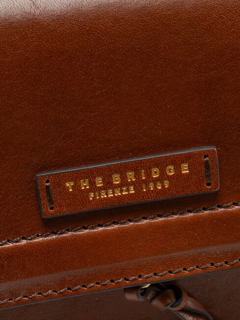 ELBA Bolso de piel con solapa para el hombro BROWN - Bolsos Mujer