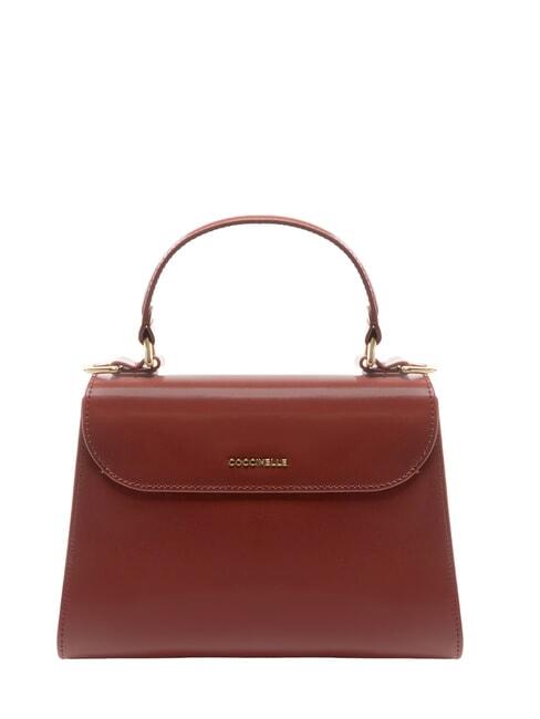 DEW SHINY CALF Bolso de mano con correa para el hombro. brandy - Bolsos Mujer