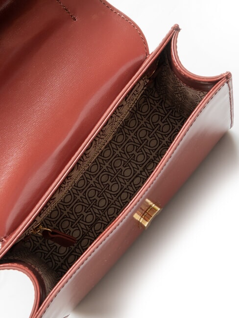 DEW SHINY CALF Bolso de mano con correa para el hombro. brandy - Bolsos Mujer