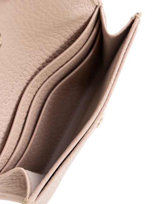 METALLIC SOFT Tarjetero de cuero martillado rosetas - Carteras Mujer