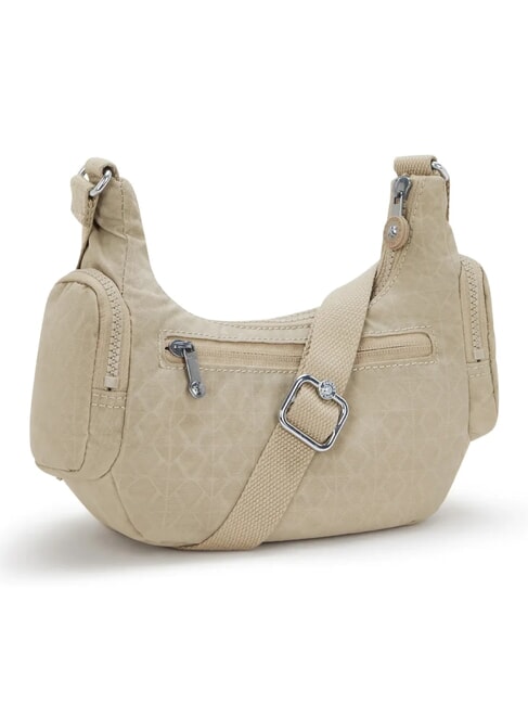 RIKKA MINI Bolso de hombro Firma en relieve beige - Bolsos Mujer