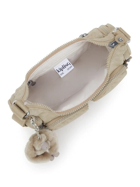 RIKKA MINI Bolso de hombro Firma en relieve beige - Bolsos Mujer