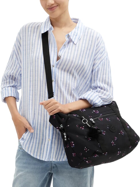 ART Bolso bandolera mediano con bandolera flor nocturna - Bolsos Mujer