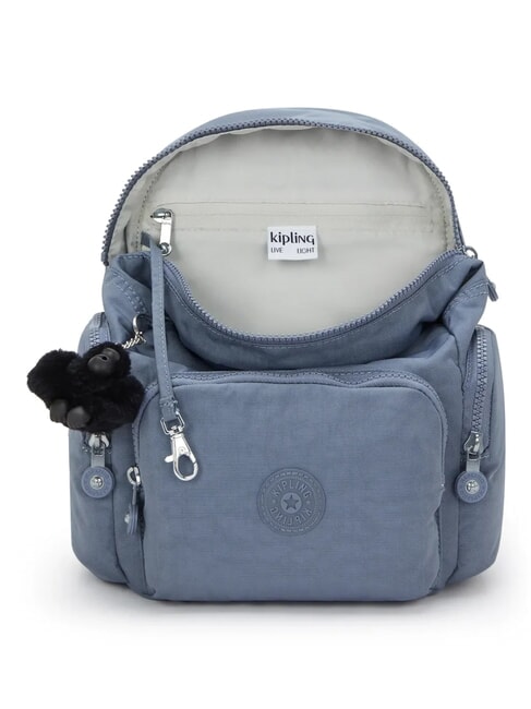 CITY ZIP MINI Mochila peque&ntilde;a con solapa piedra azul - Bolsos Mujer