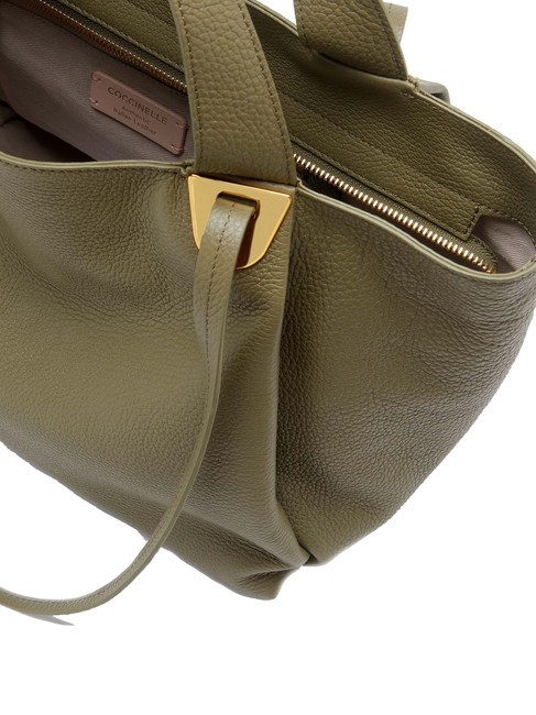 CAMPIONARIO - OLIVER Bolso de piel con doble asa verde laurel - Bolsos Mujer