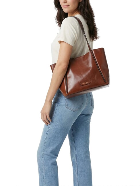 ICONS Bolso shopper de piel con cartera BROWN - Bolsos Mujer