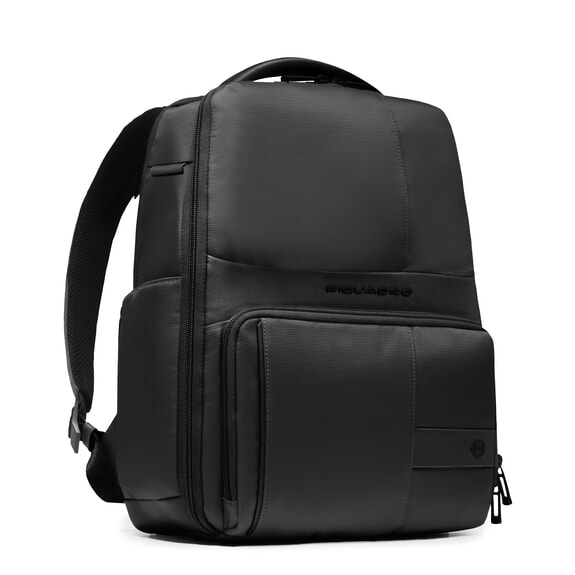 WOLLEM Mochila para port&aacute;til de 14" de piel mixta. negro - Mochilas para port&aacute;til