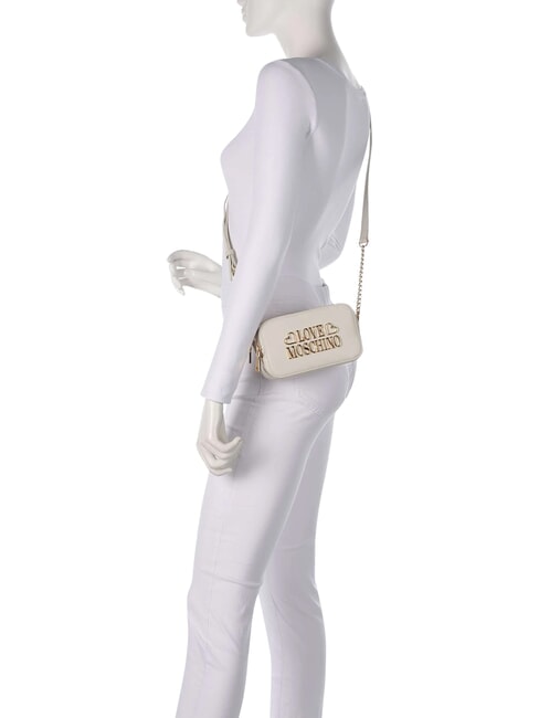 LOVELY LOVE Minibolso tipo ba&uacute;l con correa para el hombro. Marfil - Bolsos Mujer