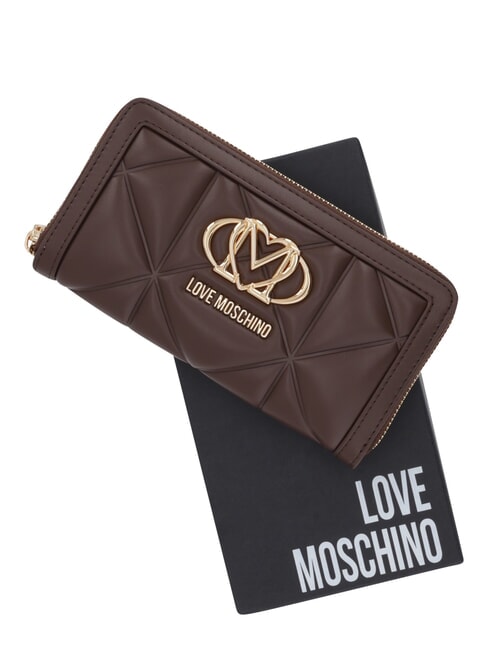 EMBOSSED Cartera grande con cremallera chocolate - Carteras Mujer