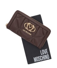 LOVE MOSCHINO EMBOSSED Cartera grande con cremallera chocolate - Carteras Mujer - 4