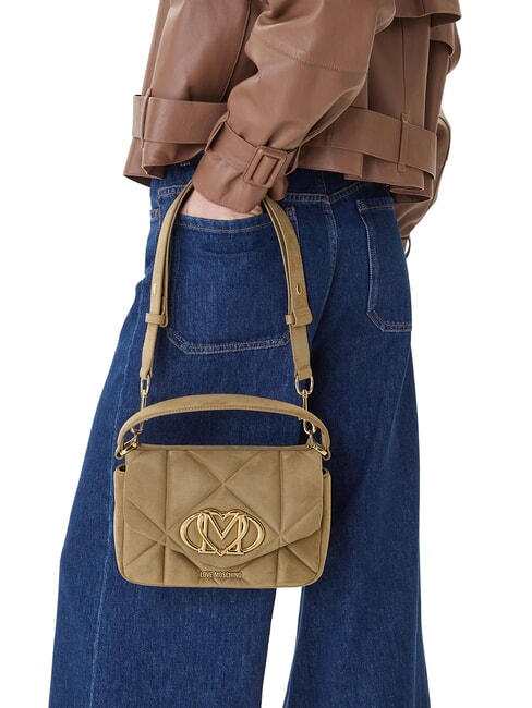 EMBOSSED Minibolso con correa para el hombro arena - Bolsos Mujer