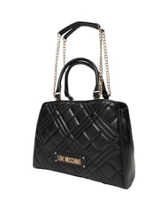 LOVE MOSCHINO QUILTED Bolso de mano con correa de cadena para el hombro. negro - Bolsos Mujer - 4