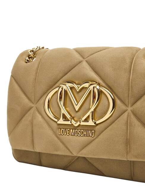 EMBOSSED Minibolso de hombro con cadena arena - Bolsos Mujer