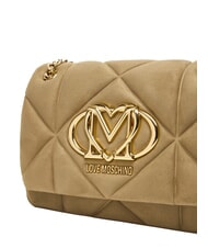 LOVE MOSCHINO EMBOSSED Minibolso de hombro con cadena arena - Bolsos Mujer - 5