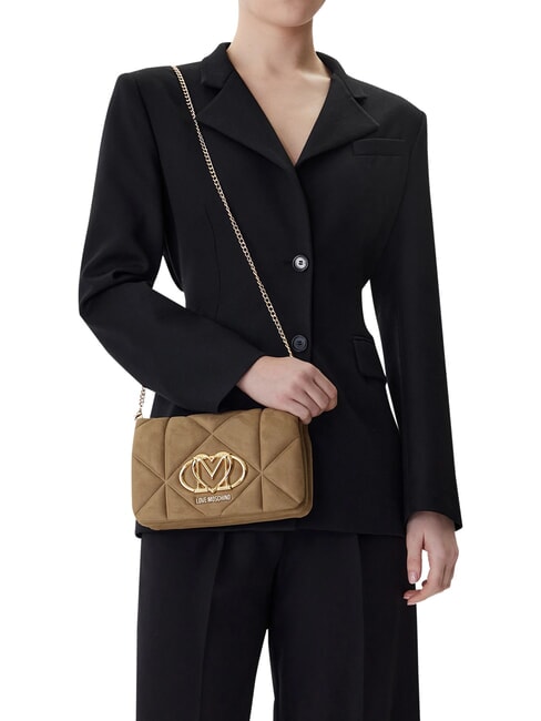 EMBOSSED Bolso de hombro, doble portabilidad arena - Bolsos Mujer