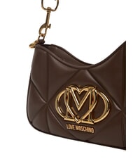 LOVE MOSCHINO EMBOSSED Bolso de hombro, con correa para el hombro chocolate - Bolsos Mujer - 5