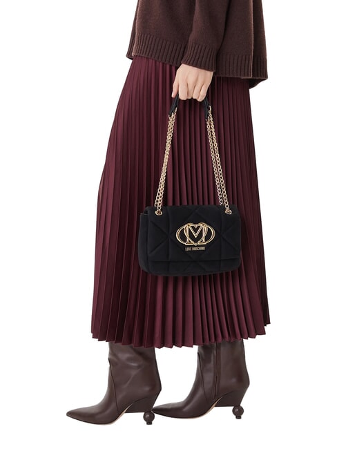 EMBOSSED Minibolso de hombro con cadena negro - Bolsos Mujer