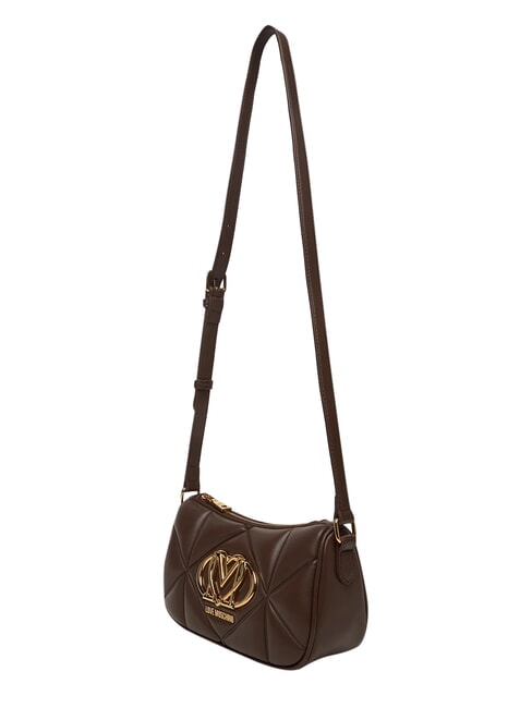 EMBOSSED Minibolso de hombro chocolate - Bolsos Mujer