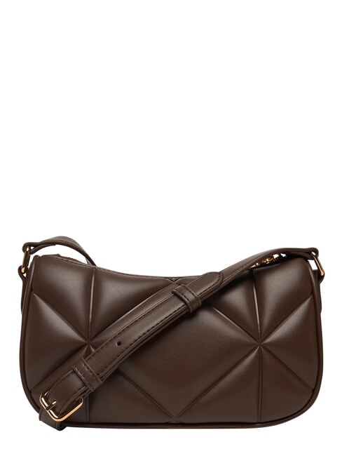 EMBOSSED Minibolso de hombro chocolate - Bolsos Mujer