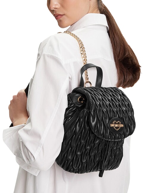 DEMURE Mochila con correas de hombro de cadena negro - Bolsos Mujer