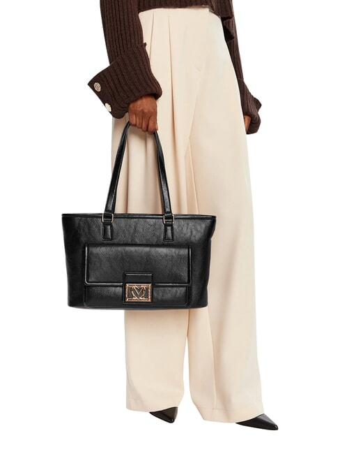 EMBOSSED Bolsa de la compra, doble portabilidad negro - Bolsos Mujer