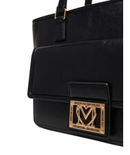 LOVE MOSCHINO EMBOSSED Bolsa de la compra, doble portabilidad negro - Bolsos Mujer - 5