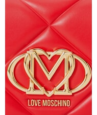 LOVE MOSCHINO EMBOSSED Minibolso de hombro con cadena ROJO - Bolsos Mujer - 6